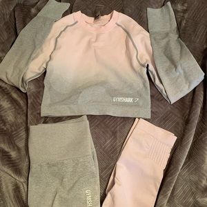 Gymshark Ombre pink and grey set